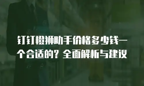 钉钉橙狮助手价格多少钱一个合适的？全面解析与建议