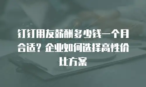 钉钉用友薪酬多少钱一个月合适？企业如何选择高性价比方案