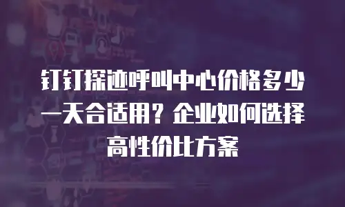 钉钉探迹呼叫中心价格多少一天合适用？企业如何选择高性价比方案