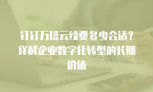 钉钉万搭云续费多少合适？详解企业数字化转型的长期价值