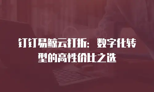 钉钉易鲸云打折：数字化转型的高性价比之选