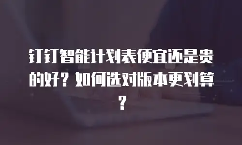 钉钉智能计划表便宜还是贵的好？如何选对版本更划算？