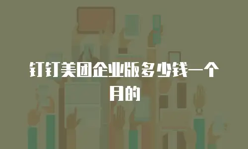 钉钉美团企业版多少钱一个月的