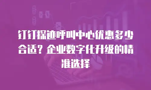 钉钉探迹呼叫中心优惠多少合适？企业数字化升级的精准选择