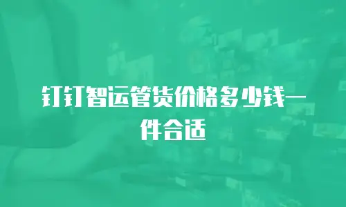 钉钉智运管货价格多少钱一件合适