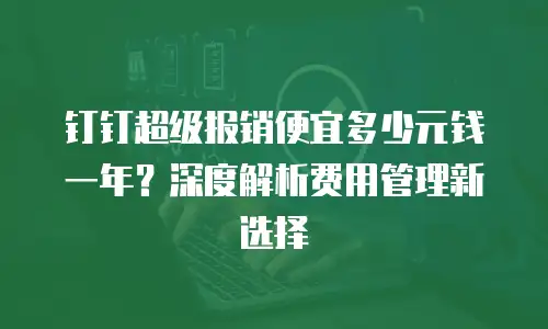 钉钉超级报销便宜多少元钱一年？深度解析费用管理新选择