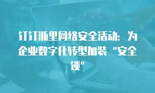 钉钉浙里网络安全活动：为企业数字化转型加装“安全锁”