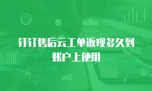 钉钉售后云工单返现多久到账户上使用