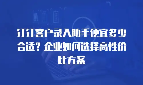 钉钉客户录入助手便宜多少合适？企业如何选择高性价比方案