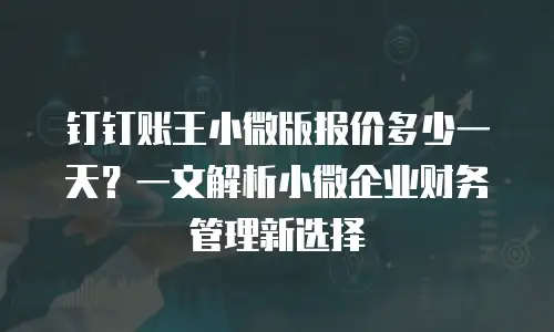 钉钉账王小微版报价多少一天？一文解析小微企业财务管理新选择