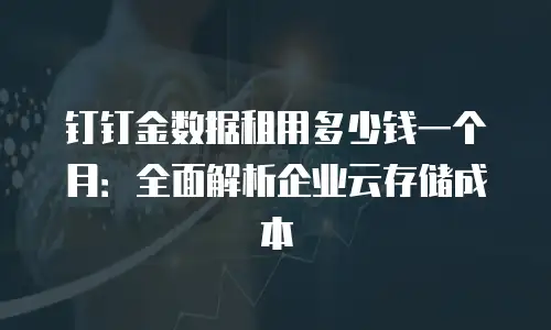 钉钉金数据租用多少钱一个月：全面解析企业云存储成本