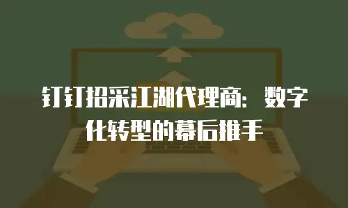 钉钉招采江湖代理商：数字化转型的幕后推手