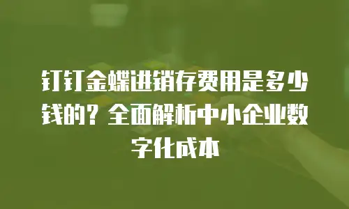 钉钉金蝶进销存费用是多少钱的？全面解析中小企业数字化成本