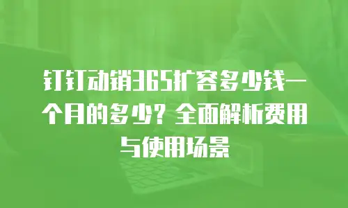 钉钉动销365扩容多少钱一个月的多少？全面解析费用与使用场景