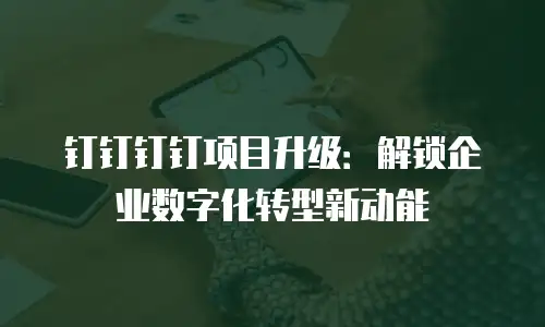 钉钉钉钉项目升级：解锁企业数字化转型新动能