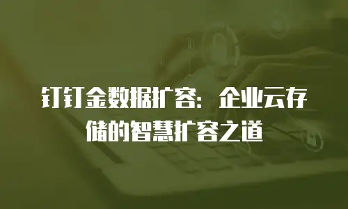 钉钉金数据扩容：企业云存储的智慧扩容之道