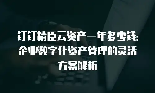 钉钉精臣云资产一年多少钱：企业数字化资产管理的灵活方案解析