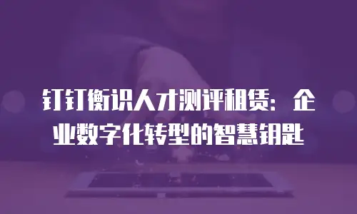 钉钉衡识人才测评租赁：企业数字化转型的智慧钥匙