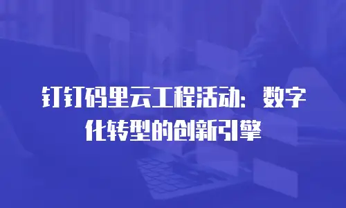 钉钉码里云工程活动：数字化转型的创新引擎