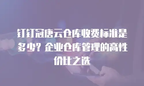 钉钉冠唐云仓库收费标准是多少？企业仓库管理的高性价比之选