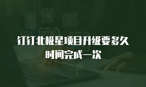 钉钉北极星项目升级要多久时间完成一次
