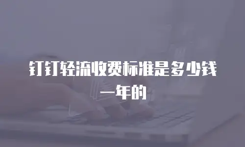 钉钉轻流收费标准是多少钱一年的