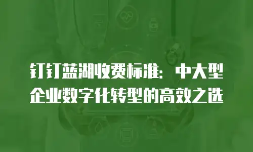 钉钉蓝湖收费标准：中大型企业数字化转型的高效之选