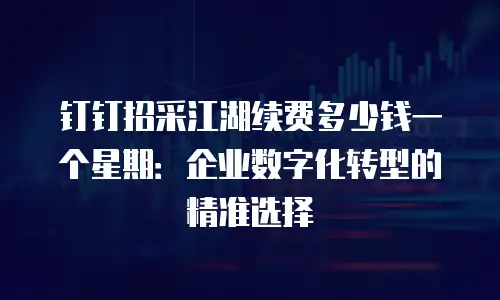 钉钉招采江湖续费多少钱一个星期：企业数字化转型的精准选择