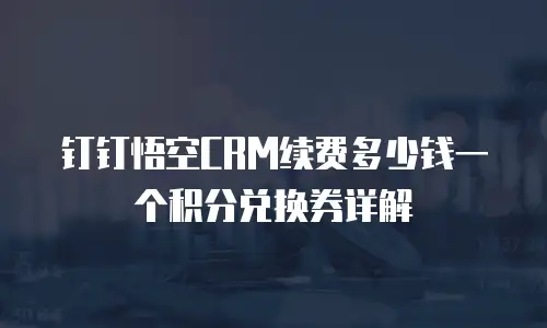 钉钉悟空CRM续费多少钱一个积分兑换券详解