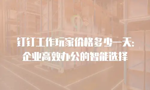 钉钉工作玩家价格多少一天：企业高效办公的智能选择