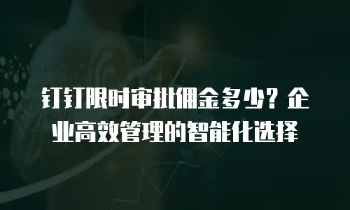 钉钉限时审批佣金多少？企业高效管理的智能化选择