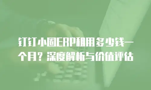 钉钉小圈ERP租用多少钱一个月？深度解析与价值评估