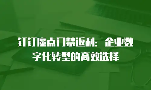 钉钉魔点门禁返利：企业数字化转型的高效选择