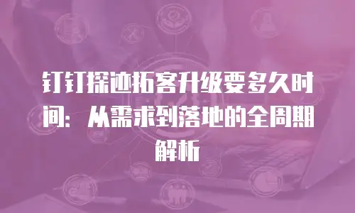 钉钉探迹拓客升级要多久时间：从需求到落地的全周期解析