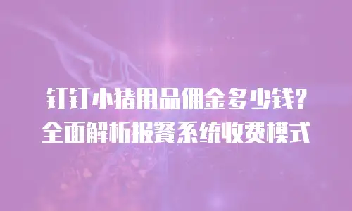 钉钉小猪用品佣金多少钱？全面解析报餐系统收费模式