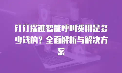 钉钉探迹智能呼叫费用是多少钱的？全面解析与解决方案
