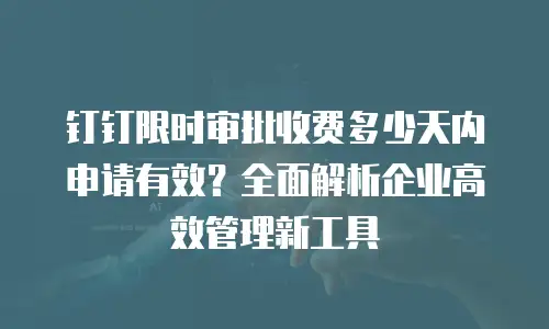 钉钉限时审批收费多少天内申请有效？全面解析企业高效管理新工具