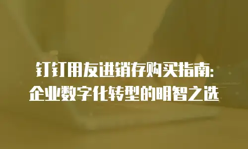 钉钉用友进销存购买指南：企业数字化转型的明智之选