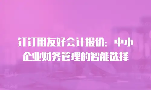 钉钉用友好会计报价：中小企业财务管理的智能选择