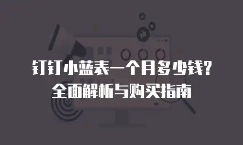 钉钉小蓝表一个月多少钱？全面解析与购买指南