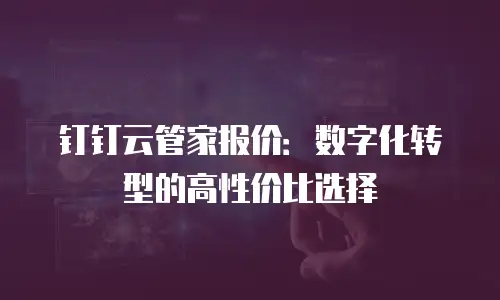钉钉云管家报价：数字化转型的高性价比选择