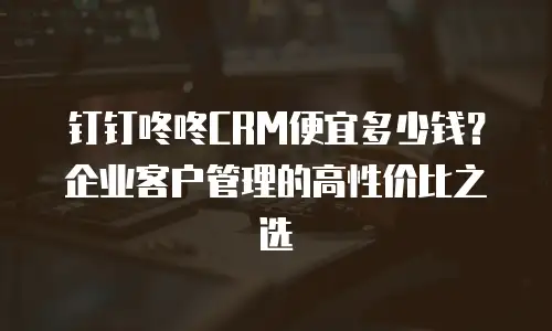 钉钉咚咚CRM便宜多少钱？企业客户管理的高性价比之选