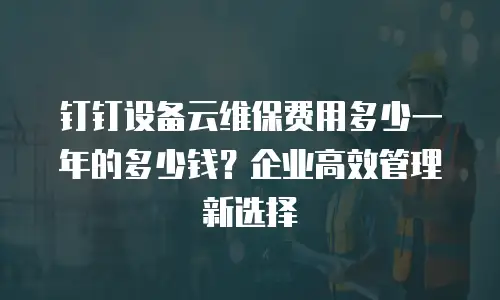 钉钉设备云维保费用多少一年的多少钱？企业高效管理新选择