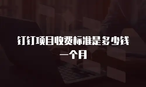钉钉项目收费标准是多少钱一个月