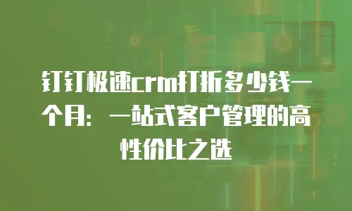 钉钉极速crm打折多少钱一个月：一站式客户管理的高性价比之选