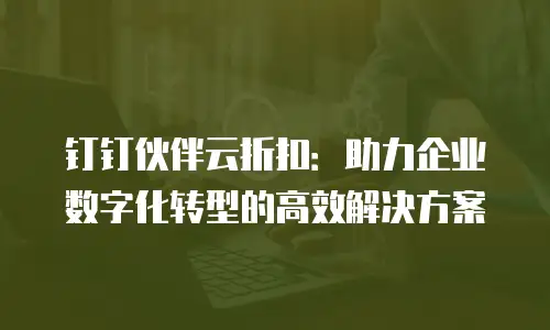 钉钉伙伴云折扣：助力企业数字化转型的高效解决方案