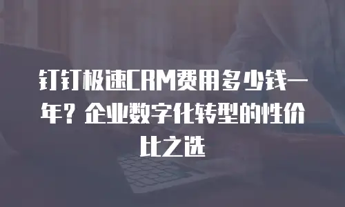 钉钉极速CRM费用多少钱一年？企业数字化转型的性价比之选