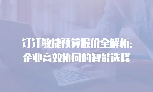 钉钉敏捷预算报价全解析：企业高效协同的智能选择