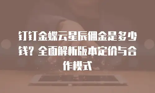 钉钉金蝶云星辰佣金是多少钱？全面解析版本定价与合作模式