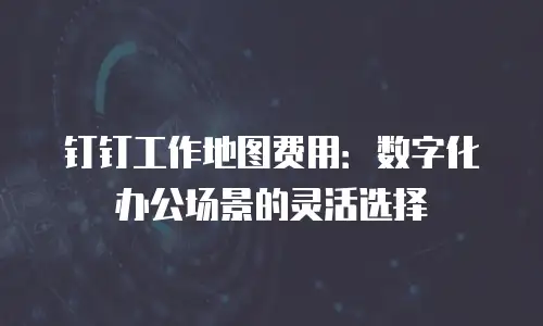 钉钉工作地图费用：数字化办公场景的灵活选择
